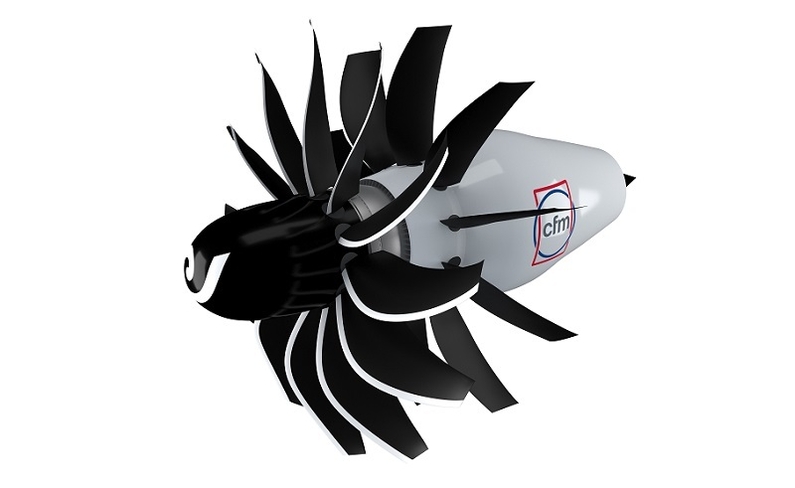 CFM RISE(Revolutionary Innovation for Sustainable Engines) 프로그램 개방형 팬 구조 <출처 : GE Aviation<strong>></strong>