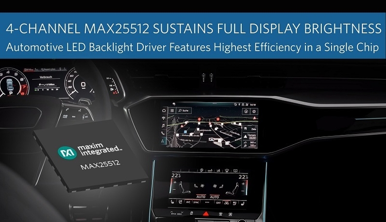 저전압 입력 4채널 차량용 LED 백라이트 드라이버 ‘MAX25512’ (사진 제공 : 맥심 인터그레이티드 코리아)