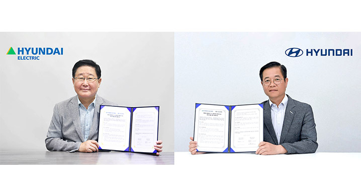 현대자동차는 지난 29일 김세훈 현대자동차 연료전지 사업부 부사장, 조석 현대일렉트릭 대표이사 등 관계자들이 참석한 가운데 ‘발전용 수소 연료전지 패키지 상용화를 위한 양해각서(MOU)를 체결했다. (출처: 현대자동차)