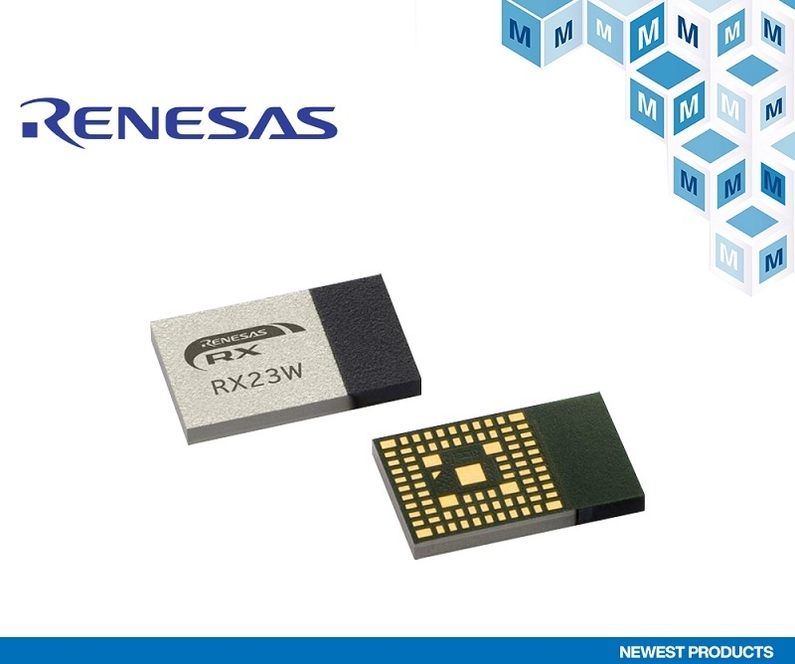 마우저 일렉트로닉스는 안테나와 발진기가 내장된 르네사스 일렉트로닉스(Renesas Electronics)의 RX23W 모듈을 공급한다고 밝혔다. (출처: 마우저)