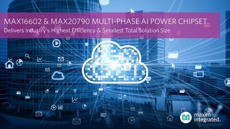 맥심 AI 코어 듀얼 출력 전압 레귤레이터 ‘MAX16602’와 스마트 파워 스테이지 IC ‘MAX20790’. (출처 : 맥심 인터그레이티드 코리아)