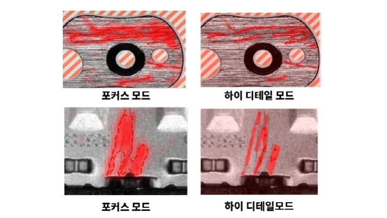 비전프로 딥러닝 2.0의 레드: 하이 디테일 모드와 기존 포커스 모드의 차이 <출처 : 코그넥스>