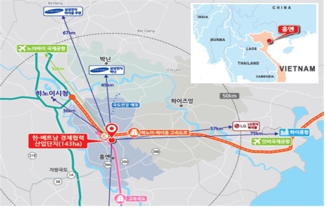 한-베 경협산단 위치도 (출처: LH)