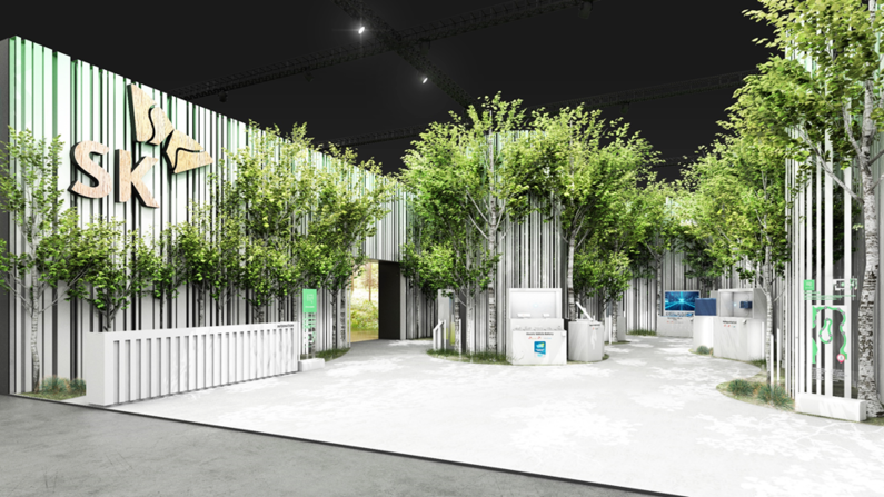 지난 1월 개최된 CES 2022에 참가한 SK텔레콤의 부스 전경