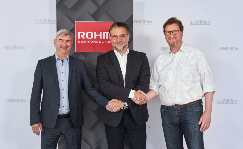 (왼쪽부터) Karl-Heinz Gaubatz세미크론 CEO 겸 CTO, Wolfram Harnack 로옴 세미컨덕터 GmbH 사장, Peter Sontheimer 세미크론 CSO