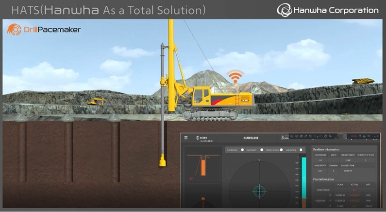 HATS(Hanwha As a Total Solution) 솔루션 중 천공(Drilling) 모듈 화면. (출처: ㈜한화)