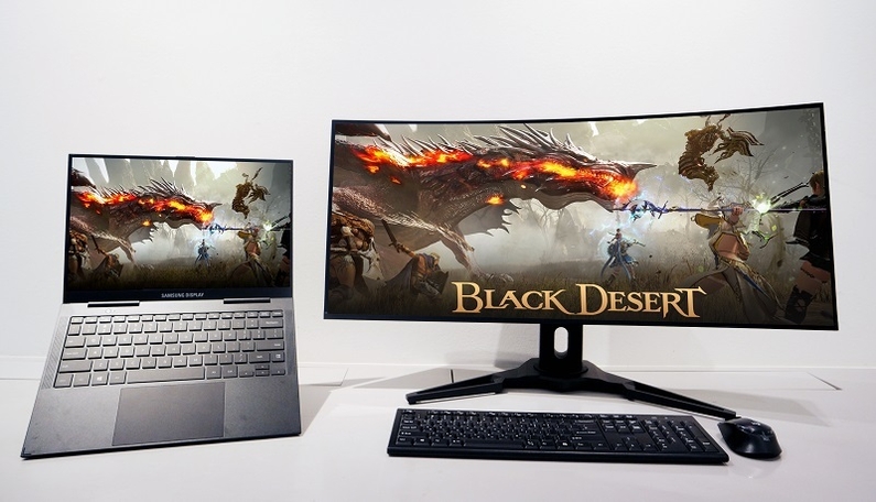 삼성디스플레이가 '게임스컴 2022'에서 선보일 노트북용 OLED 및 모니터용 QD-OLED (출처: 삼성디스플레이)