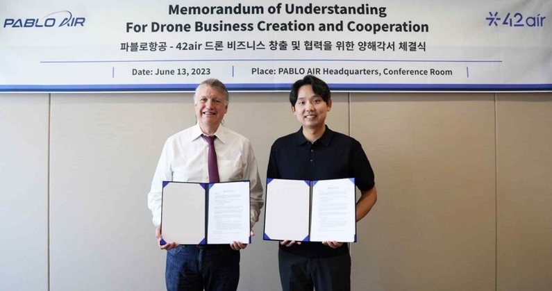 파블로항공과 포티투에어가 드론 관련 사업에서 업무협약을 맺었다. (출처 : 파블로항공)
