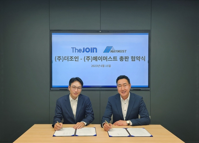 이명호 더조인 대표이사(좌측), 박상현 메이머스트 대표이사 (출처 : 메이머스트)