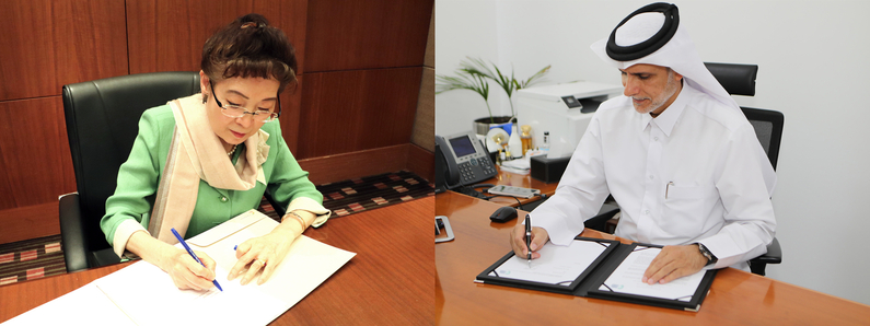 기후변화센터 유영숙 이사장과 GCC Dr. Yousef Mohamed Al-Horr Founding Chairman. (출처 : 기후변화센터)