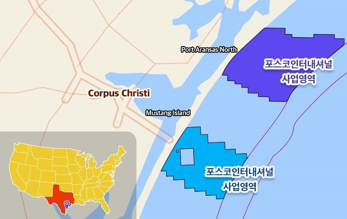 포스코인터내셔널의 미국 텍사스 CCS 사업 영역 (출처: 포스코인터내셔널)