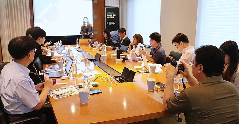 이달 20일 유니버설로봇 기자간담회가 열렸다. (출처 : 헬로티)