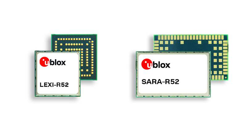 2세대 UBX-R5 칩 기반의 SARA-R52와 LEXI-R52 시리즈 (출처 : 유블럭스)