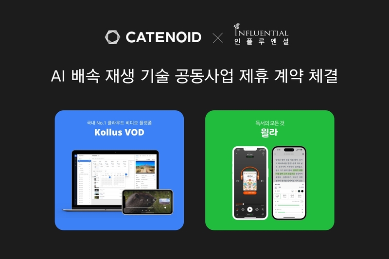 카테노이드가 인플루엔셜과 ‘AI 배속 재생 기술’ 공동사업 계약을 체결했다. (출처 : 카테노이드)