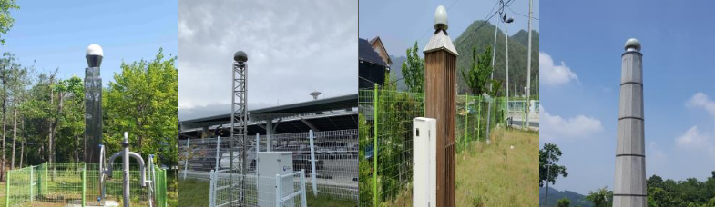 국토부제공 / 위성기준점 형상 -GNSS 지각 변동 감시 시스템은 국토교통부(97개), 해양수산부(35개), 기상청(24개), 우주항공청(5개), 서울특별시(5개), 한국지질자원연구원(18개), 한국천문연구원(9개), 국토정보공사(30개)로 전국 223개 설치되어 있다. 