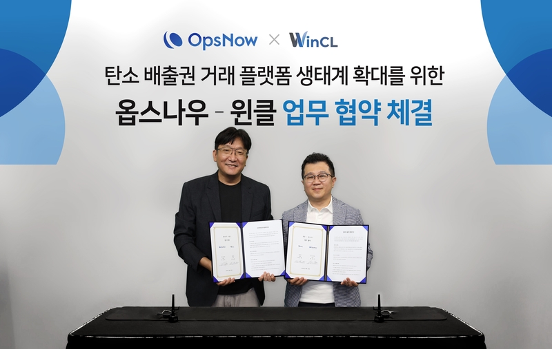 박승우 옵스나우 대표(왼쪽), 박성훈 윈클의 대표 (출처 : 옵스나우)