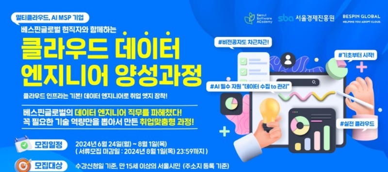 ‘클라우드 데이터 엔지니어 양성과정’ 모집 포스터 (출처 : 베스핀글로벌)