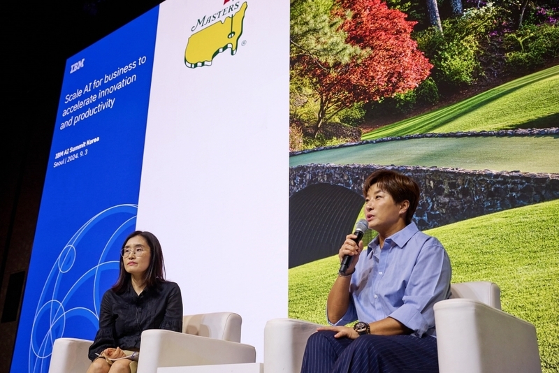 (왼쪽부터) 한국IBM 이지은 CTO와 박세리 감독