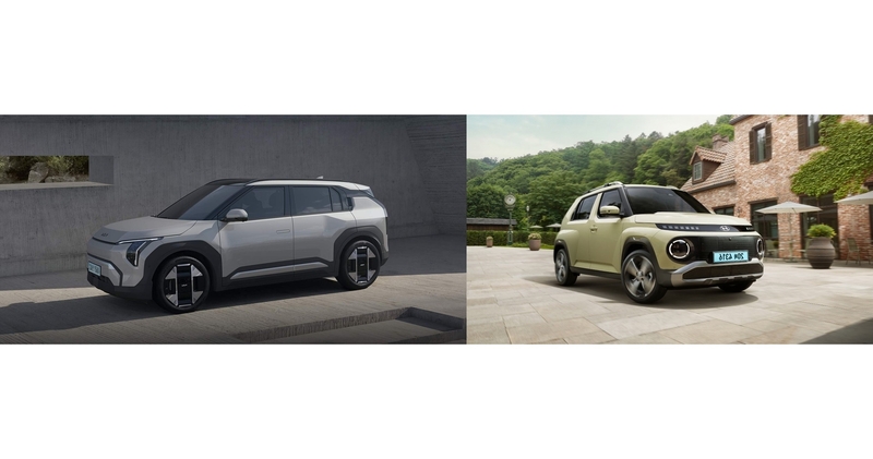 소형 SUV 시장에서 전기차의 반등을 알린 기아 EV3(좌)와 현대차 캐스퍼 일렉트릭(우). (출처 : 현대차·기아)
