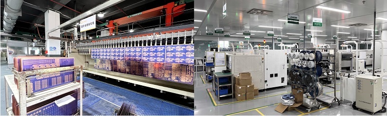 PCBWay는 28개의 SMT 생산 라인을 포함해 20,000여 개의 제품 디자인을 월간 처리할 수 있는 능력을 갖추고 있다. 사진은 PCB(인쇄회로기판) 제조 및 조립 라인 현장 모습. (제공: PCBWay)