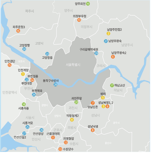 국토부 제공 / ‘21년 당시 3기 신도시 사전청약 입지 위치 