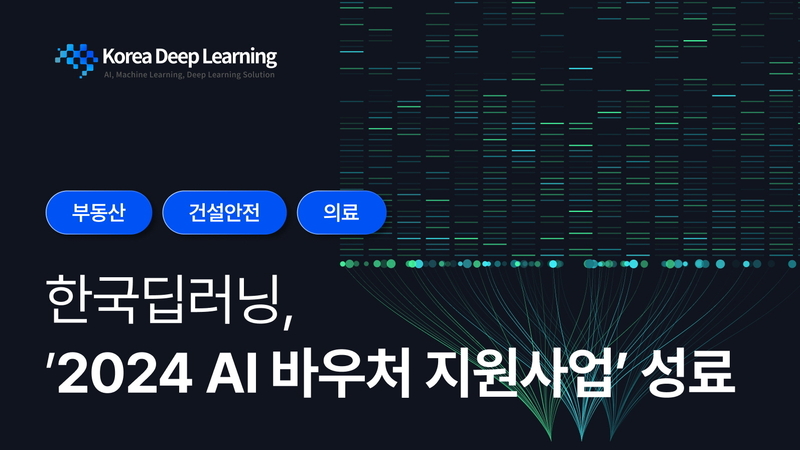 한국딥러닝이 AI 바우처 지원 사업을 통해 부동산, 건설안전, 의료 분야 기업을 대상으로 맞춤형 AI 솔루션을 개발·구축했다.