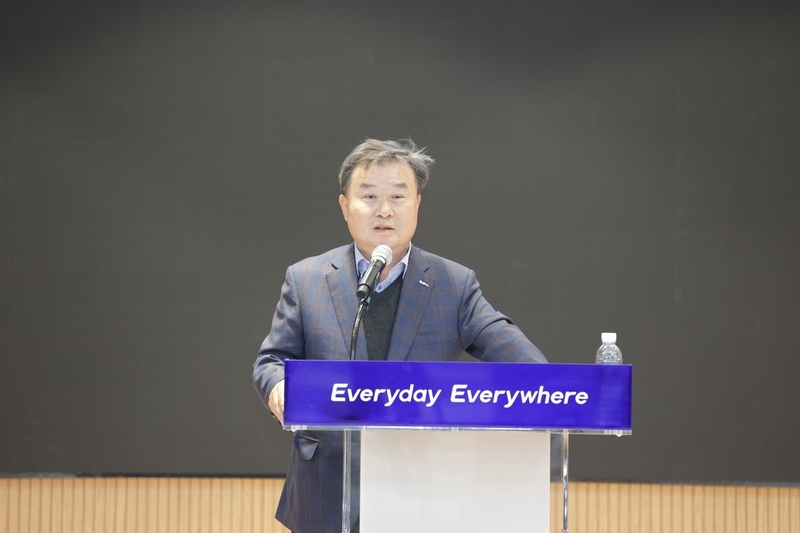 이동채 에코프로 창업주가 지난 2일 오창 에코프로 본사에서 신년사를 하고 있다. (출처 : 에코프로)