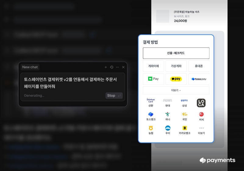 토스페이먼츠가 10분 만에 결제 연동이 가능한 MCP 서버를 도입했다. (출처 : 토스페이먼츠)