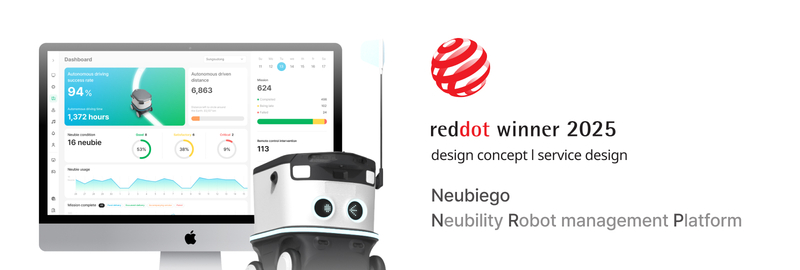 뉴빌리티 로봇 통합 운영 플랫폼 '뉴비고(Neubiego)'가 ‘레드닷 디자인 어워드(Red Dot Design Award)’ 디자인 콘셉트 부문을 석권했다. (출처 : 뉴빌리티)