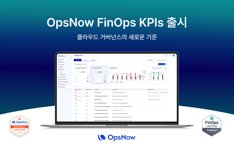 옵스나우가 성과 중심 클라우드 비용 관리를 위한 ‘FinOps KPIs’를 공개했다. (출처 : 옵스나우)