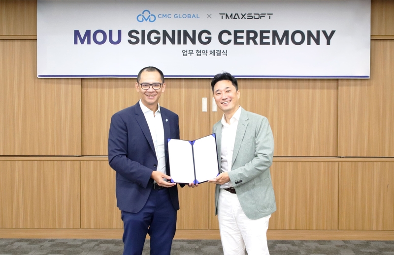 CMC Global 당응옥바오 대표(왼쪽), 티맥스소프트 대표이사 이형용 사장 (출처 : 티맥스소프트)