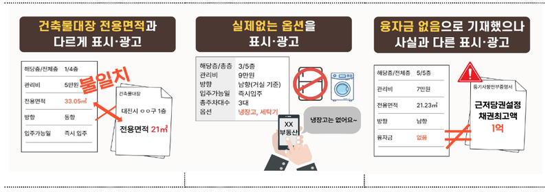 출처 : 국토부 / 주요 위반 의심 광고 사례 