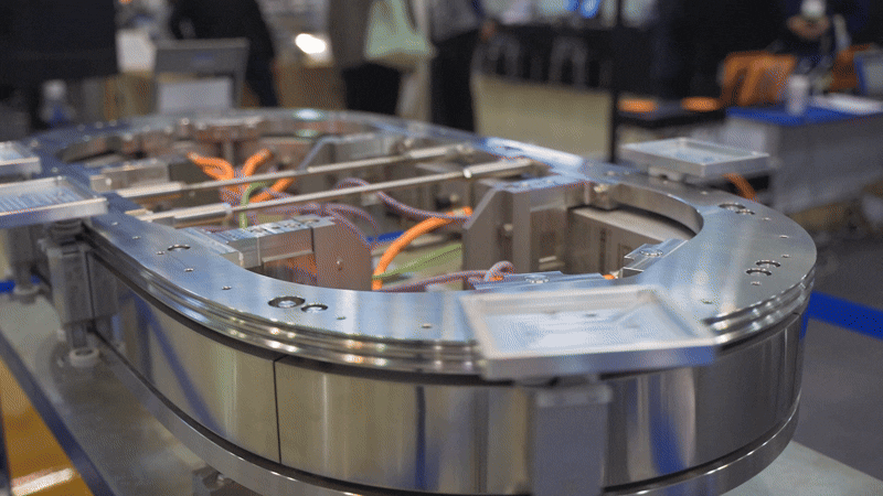 비앤드알산업자동화의 전자식 분기·합류 트랙 이송 시스템 ‘아코포스트랙(ACOPOStrak)’ (촬영·편집 : 헬로티 최재규 기자)