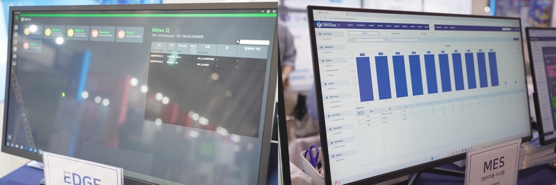 (왼쪽부터) 디엠테크솔루션 '스마트공장장 에지(EDGE)', '스마트공장장 MES'. (출처 : 헬로티 최재규 기자)