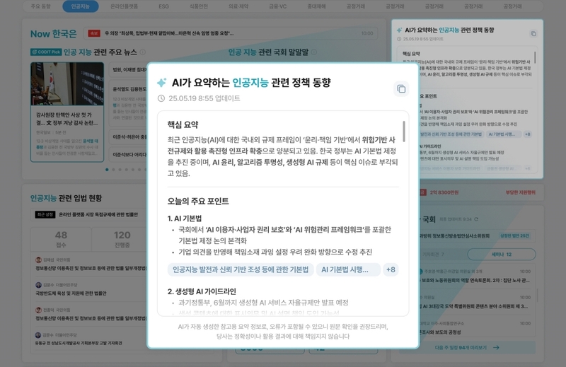 코딧, 정책 대시보드에 AI 요약 기능 추가...정책 대응 한층 빨라져