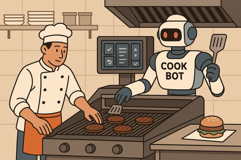 [봇규가 간다] 로봇 만난 주방, 패티 조리에 '숨통' 트다...강철 셰프... - 뉴스 썸네일 이미지