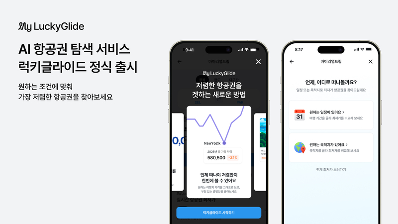 마이리얼트립, AI 항공권 탐색 서비스 '럭키글라이드' 출시 - 뉴스 썸네일 이미지